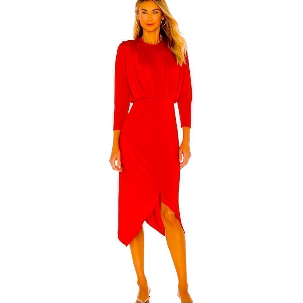 We Are HAH Ruche Ruched Red Dress Size Small Revolve NWT